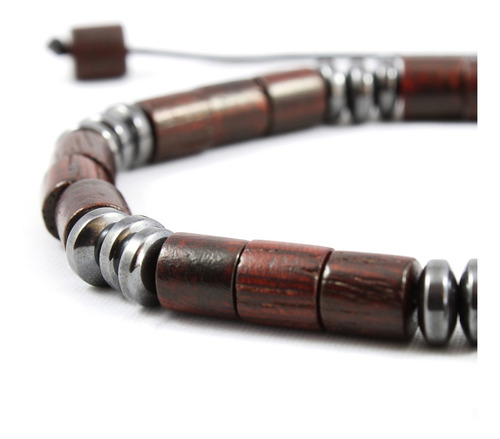 Imagen 3 de 10 de Pulseras Hombre Brazalete Madera Pulseras Piedras Naturales