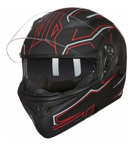 Casco De Moto Modular Hombres Y Mujeres 2 Viseras  Casc...