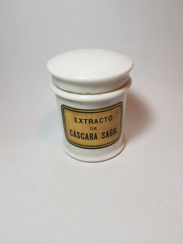 Antiguo Frasco Farmacia Francés Porcelana Blanca Ro 1925