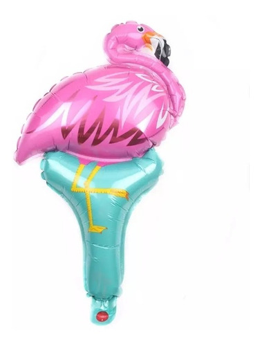 Balão Metalizado Flamingo 23 Cm X 43 Cm  Com 10 Unid