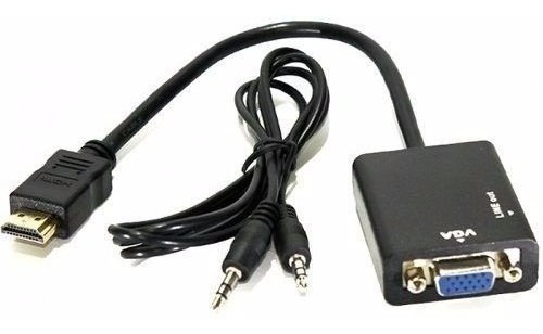 Cabo Adaptador Hdmi Macho Para Vga Fêmea Conversor Audio R L