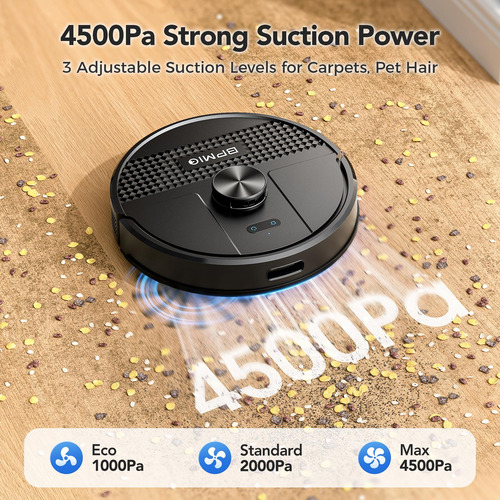 Bpmio Robot Aspirador Trapeador 4500 Pa Mapeo Lidar Mmg