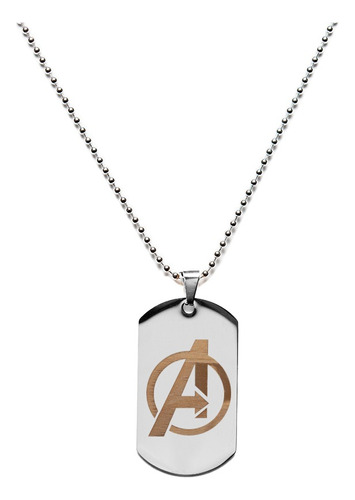 Collar Con Colgante Acero Avengers Marvel Platiado