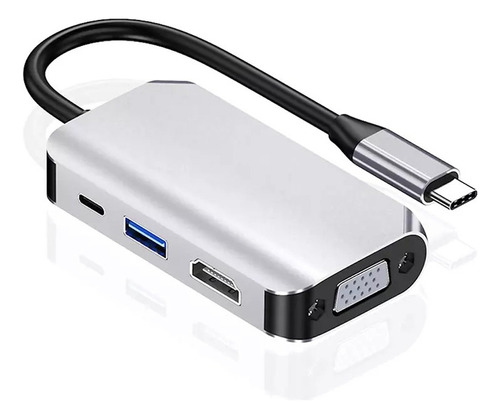 Adaptador Usb Tipo C 4 En 1 Usb 3.0 - Hdmi - Vga - Tipo C