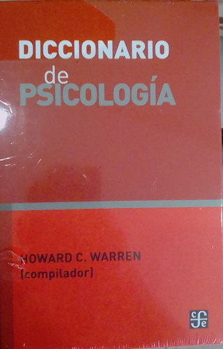 Diccionario De Psicologia Warren Fondo De Cultura Economica