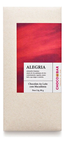 Alegria - Chocolate Ao Leite Com Macadâmia