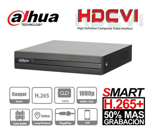 Dahua Xvr1b04 Dvr 4ch+1ch Ip/1080n/h265+/p2p/sata/hdcvi