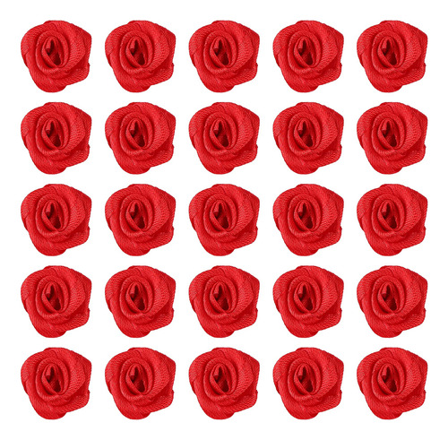 Grevosea 60 Mini Cinta Rosa Saten Roja 0.6  Flor Tela Vino