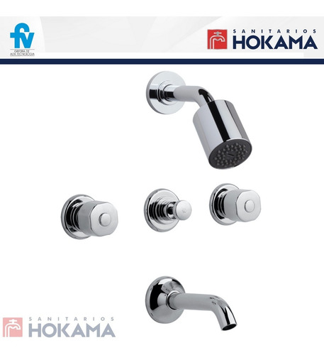 Imagen 9 de 10 de Combo Baño Griferias Completo Fv Plus Moderno Kit Casa Grifo