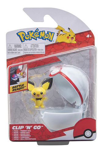 Boneco Pokémon Pichu + Pokebola Premier