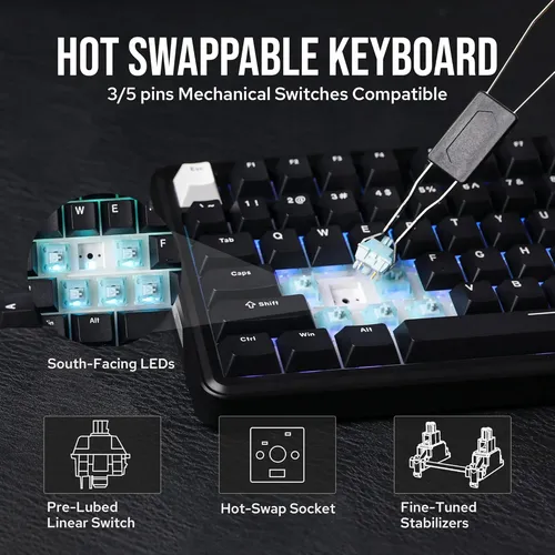 Teclado Para Jogos Sem Fio Epomaker Th85, Switches | MercadoLivre