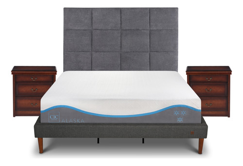 Cama Europea Curve Alaska King + Set Tamesis