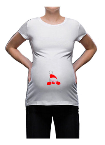 Playera De Maternidad Navidad Muñeco Navideño Santa Clos