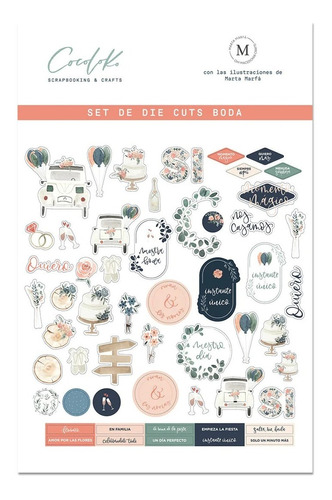 Scrapbooking Set De Troquelados Die Cuts Boda - Cocoloko