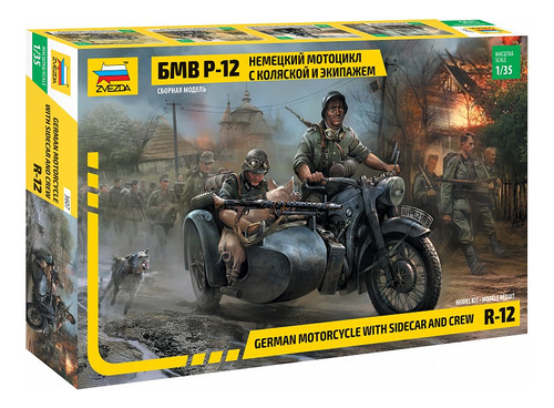 R-12 - Motocicleta Alemana Wwii Con Sidecar - Zvezda - 3607