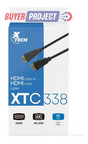 Imagen 1 de 4 de Cable Hdmi Xtech 4.5 Metros Full Hd 4k 1080p Alta Calidad 