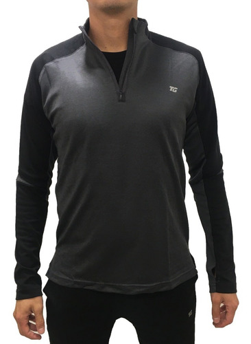 Team Gear Buzo Running  Hombre Victory Gris Oscuro Ras