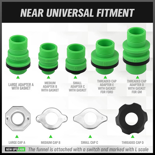 Swanlake No-spill Coolant Funnel Kit,spill Proof Radiator Fu