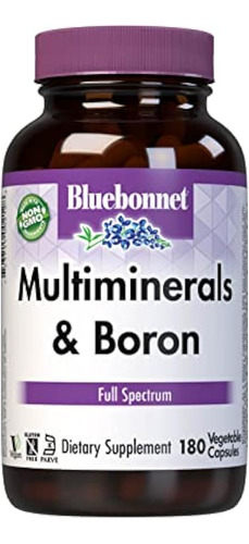 Bluebonnet Multi Minerals Plus Boron Vegetarian Capsules, 18