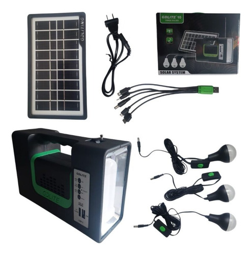Kit Iluminación- Panel Solar C/batería Recargable- En Oferta