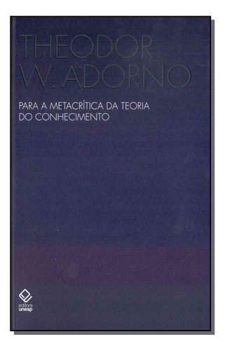 Libro Para A Metacritica Da Teoria Do Conhecimento De Adorno