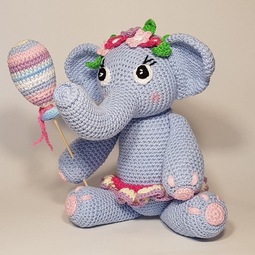 Rosita La Elefantita - Muñeco De Apego Crochet Amigurumi