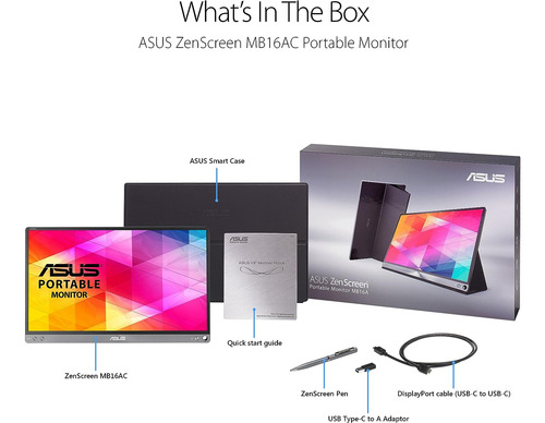 Monitor Portátil Asus Zenscreen Fullhd,c/batería Y Parlantes