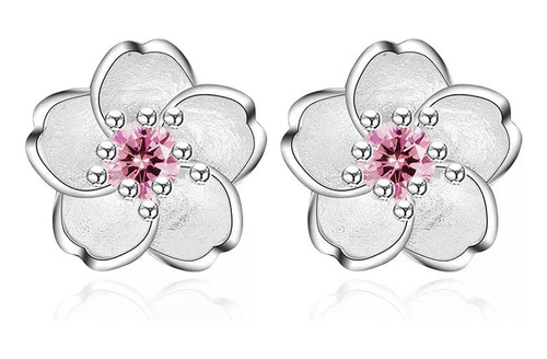 Aros, Pendientes Niña O Mujer Plata Diseño Flor