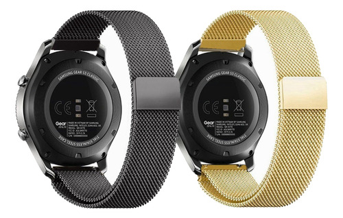 2 Correas De 22mm Para Reloj Smartwatch Milanesa Loop Acero