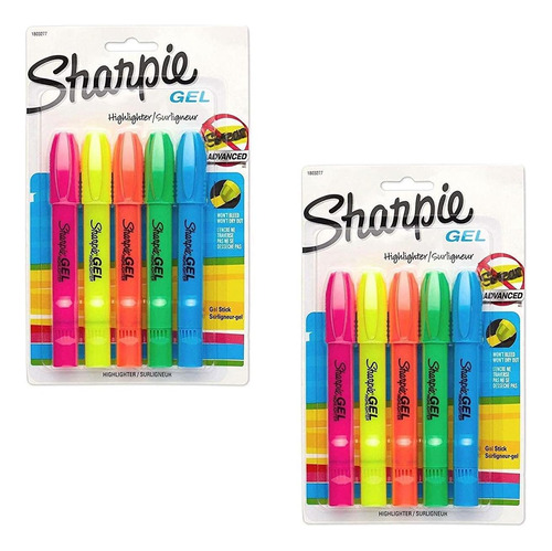 Resaltador En Gel Sharpie, 5 Colores Surtidos