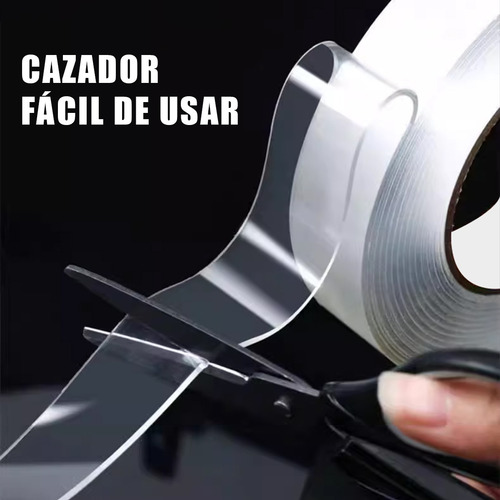 Cinta Adhesiva De Doble Faz 3m Y 1cm Transparente Brillante Restsuko