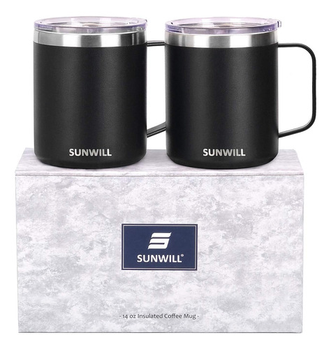 Juego De Tazas De Café Sunwill De 14 Oz, Con Aislamiento Al