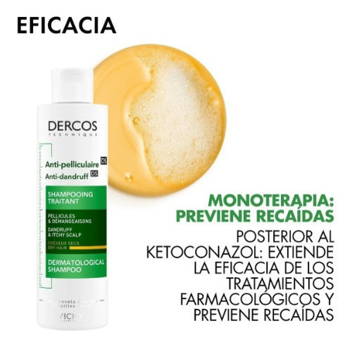 Shampoo Tratamiento Anticaspa En Botella Vichy Dercos 200ml