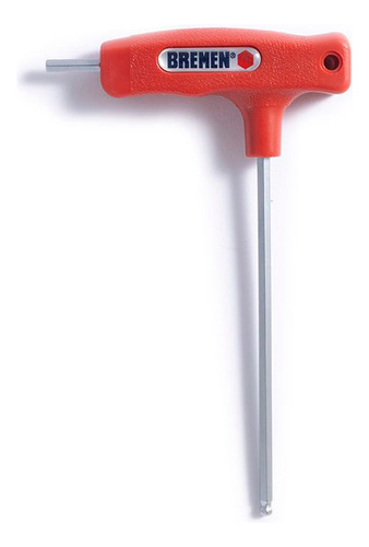 Llave Allen Tipo T Bremen 5 Mm Punta Bola Cod 5026 Color Rojo