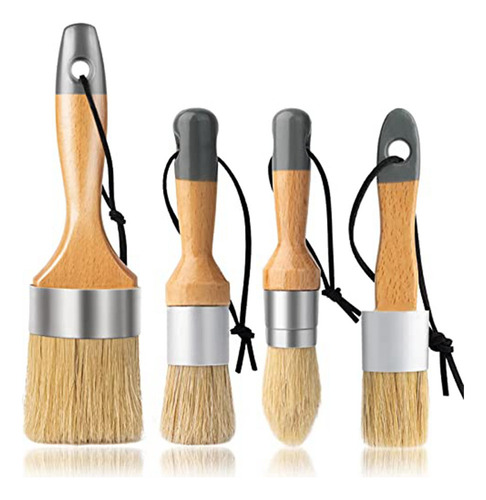 4 Brochas De Tiza Y Cera Para Muebles, Pequeñas, Redondas