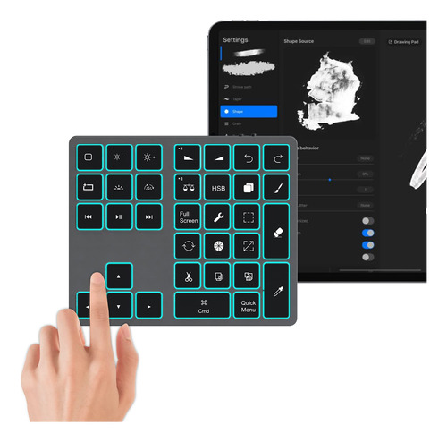 Doohoeek Teclado Bluetooth Retroiluminado Para iPad Procreat