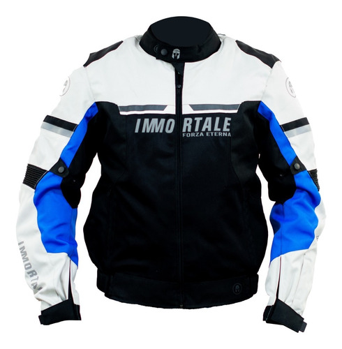 Chamarra Para Moto Immortale Windster Blanco/ Azul