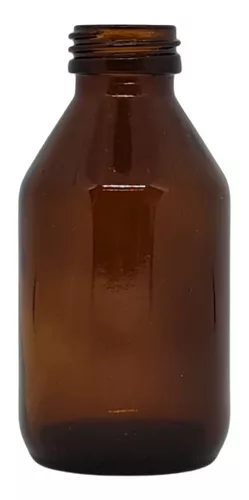 Botella de vidrio transparente con tapa naranja x 10