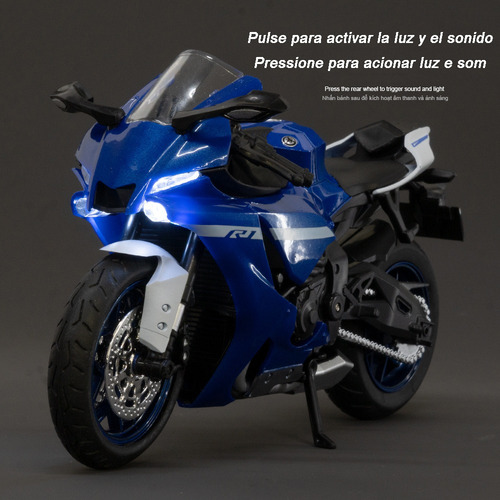 Yamaha Yzf R1 Miniatura Metal Moto Con Base Expositora 1/12