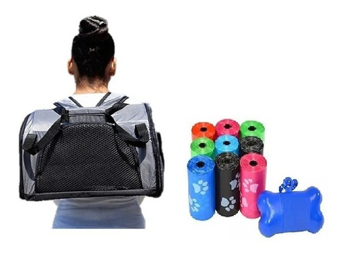 Mochila Morral Cargador Pequeño + 300 Bolsas + Dispensador