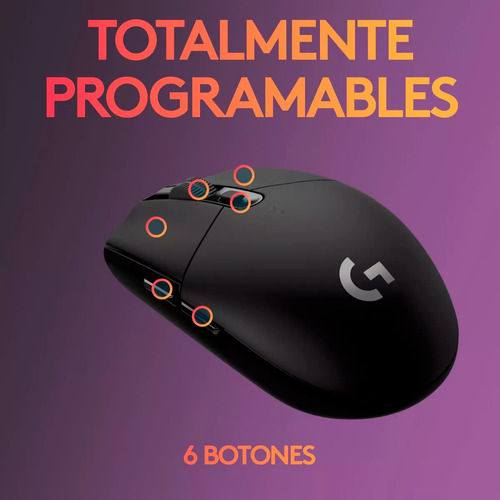 Logitech G305 Lightspeed Mouse Gamer Inalámbrico Negro
