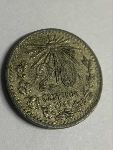 Moneda De Mexico De 20 Centavos De 1941 Envio Gratis