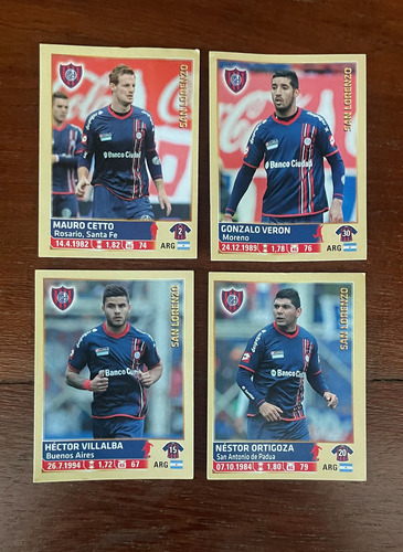 San Lorenzo Album Futbol Argentino 2014 Lote De 4 Figuritas