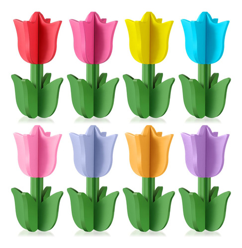 Menkxi 8 Piezas De Tulipanes 3d De Primavera Para Decoracion