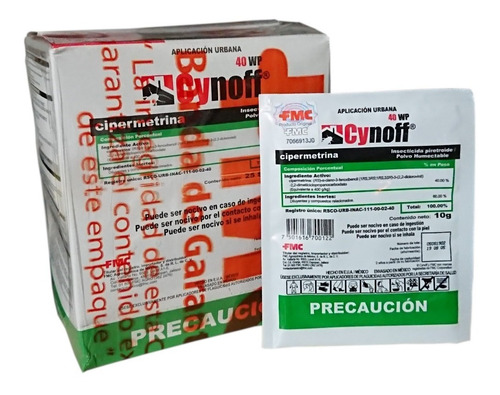 Cynoff 40wp 10g Insecticid@ Cipermetrin@ Caja/25 Sobres