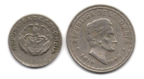 10 Y 20 Centavos 1810 1960 Doble Fecha