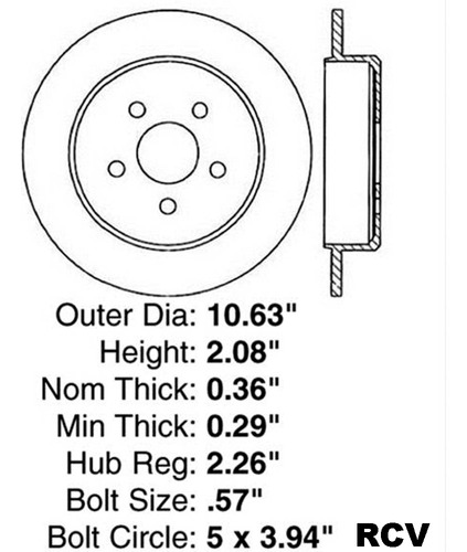 Disco Frenos  Trasera Para Chrysler Cirrus   1996