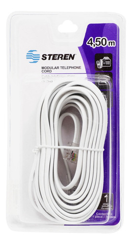 Cable Telefonico Extension Steren Plug 4.5m Marfil/negro