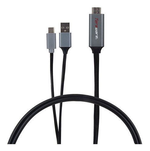 Cable Tipo C A Hdmi Teraware + Cable Usb Auxiliar 2 M