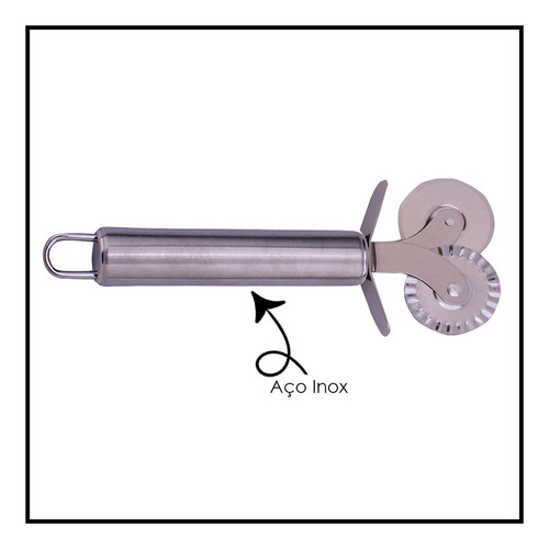 Carretilha Dupla Para Massas Inox Resistente